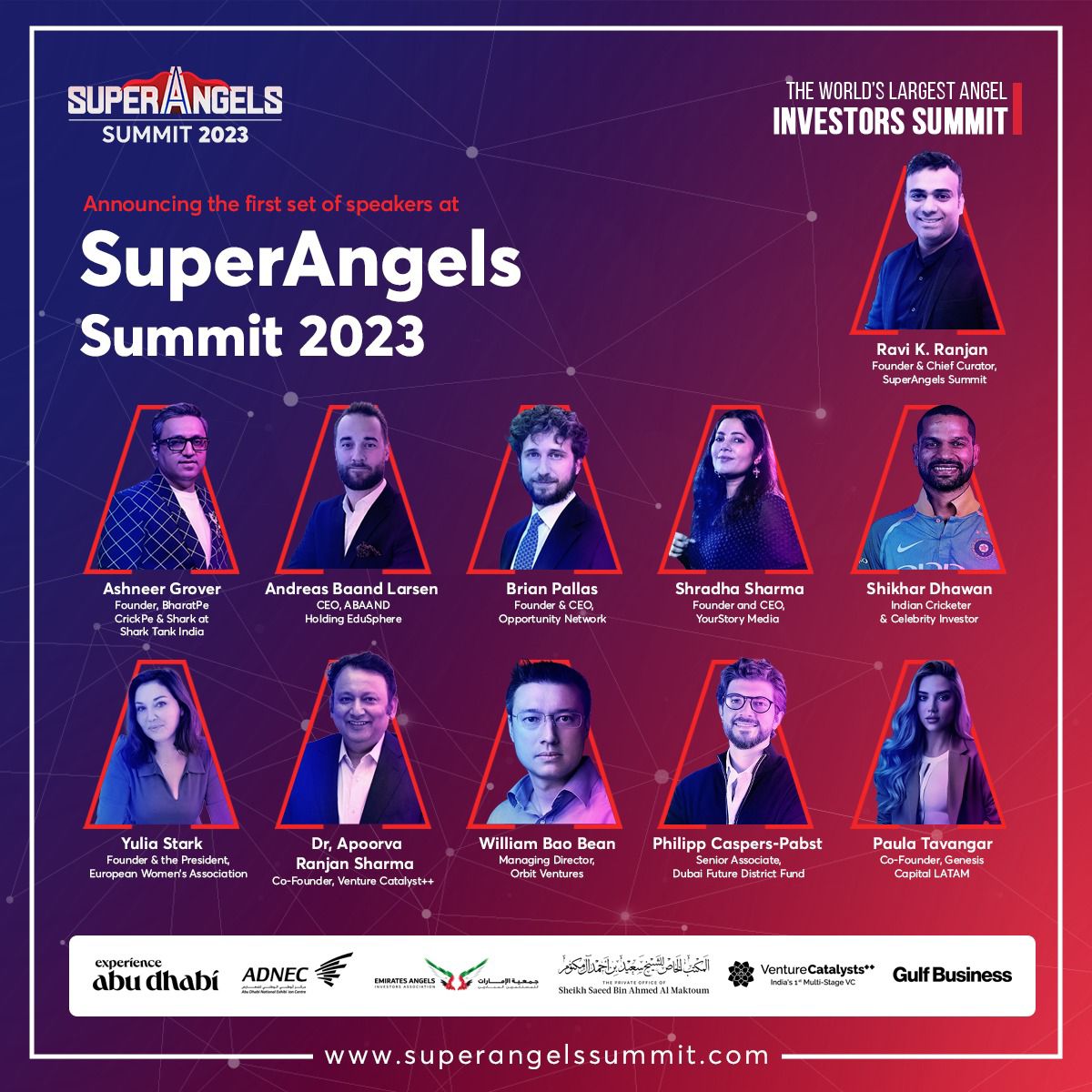 Speaker line-up for SuperAngels Summit 2023 December 15-16 in Abu Dhabi